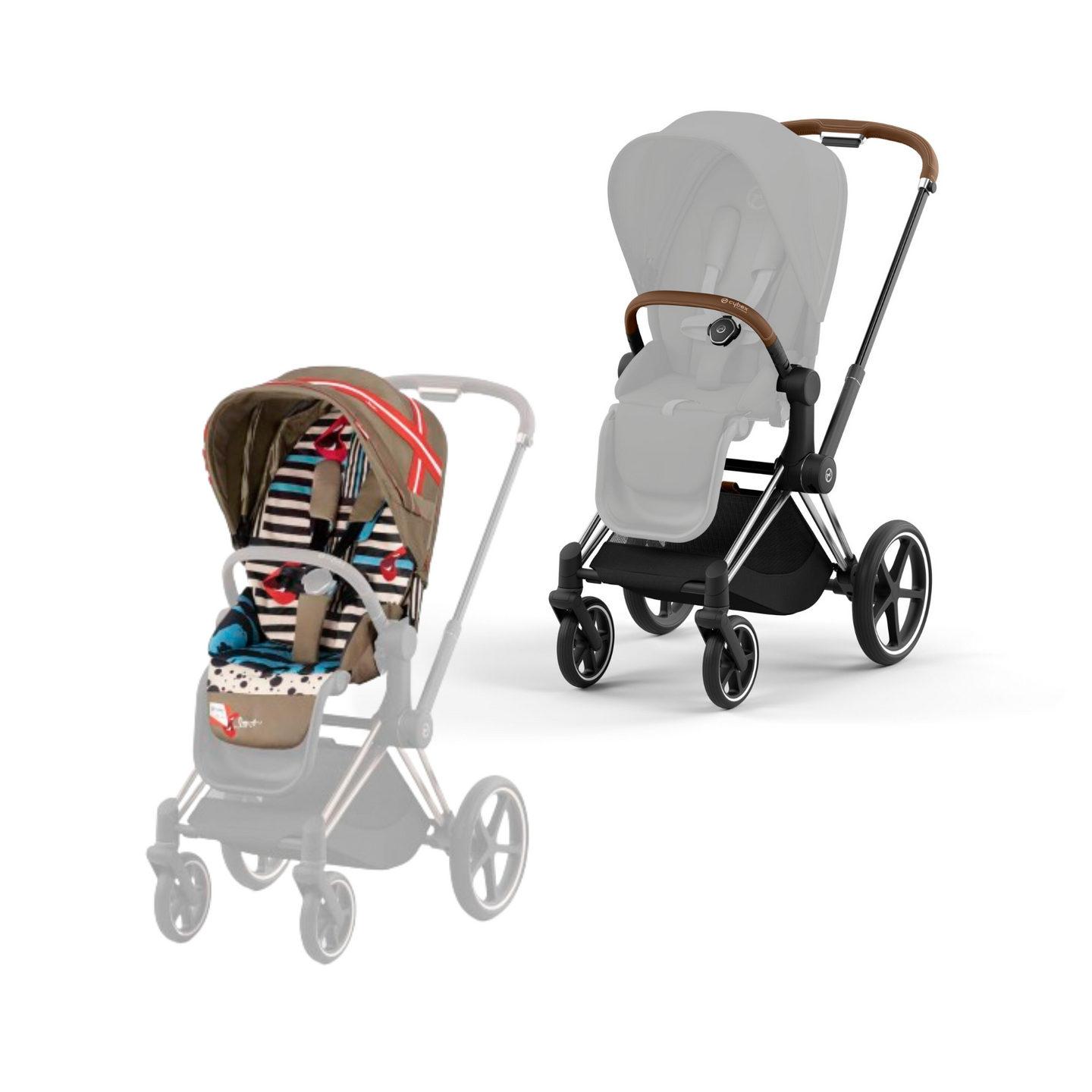 Cybex - Priam Chrome Brown Frame with Seat Pack